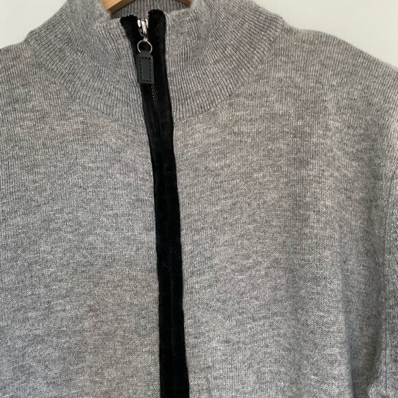 HAUGHT & Ashbury Wool & Cashmere Quarter Zip Pullover Sweater - Picture 6 of 6